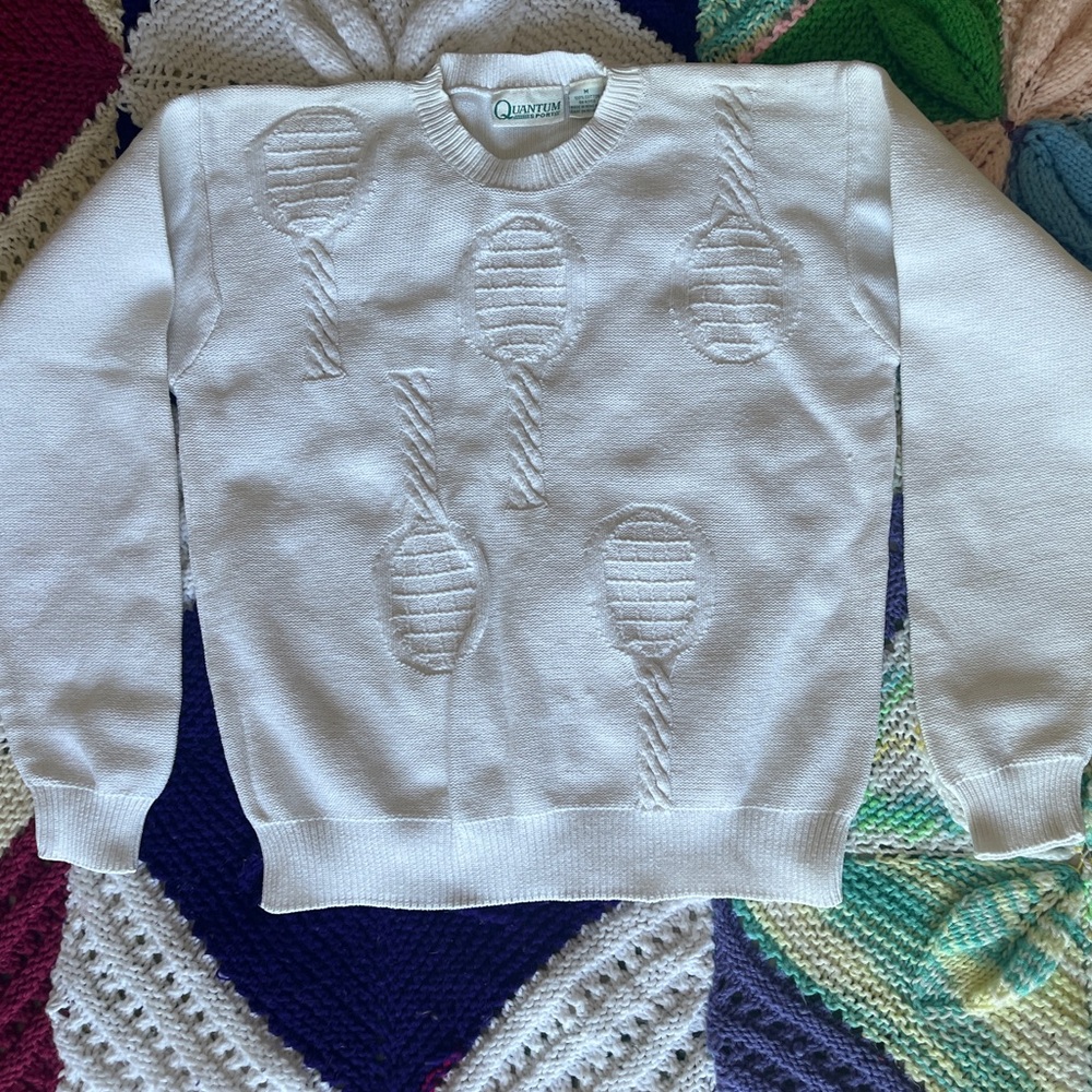 Vintage preppy Tennis sweater white